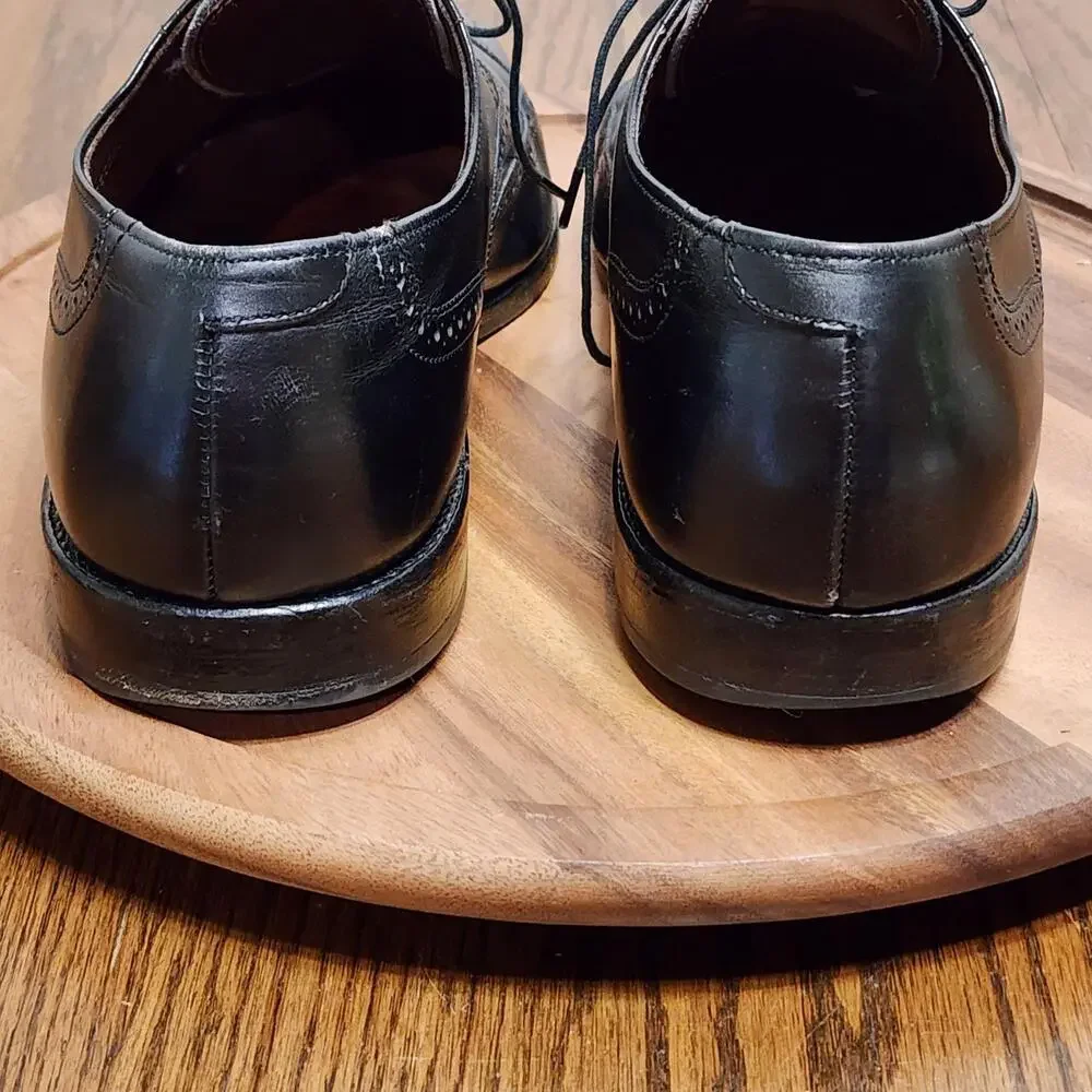 Allen Edmonds Chester Dress Shoes Mens Size 9.5 D Black Leather Wingtip Oxford
